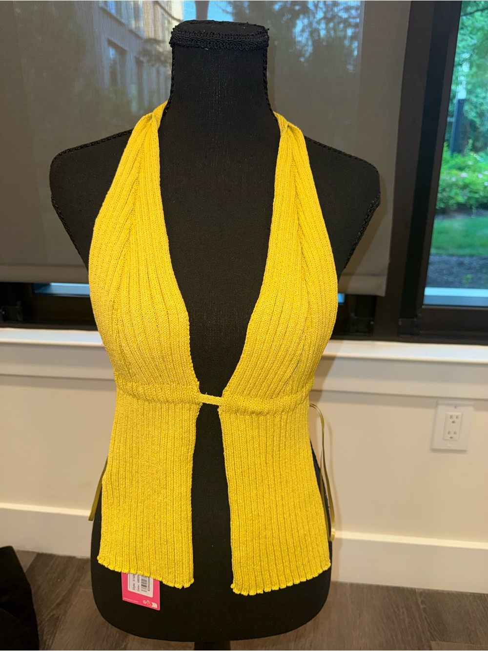 Edikted Bright Yellow Ribbed Halter Knit Coverup